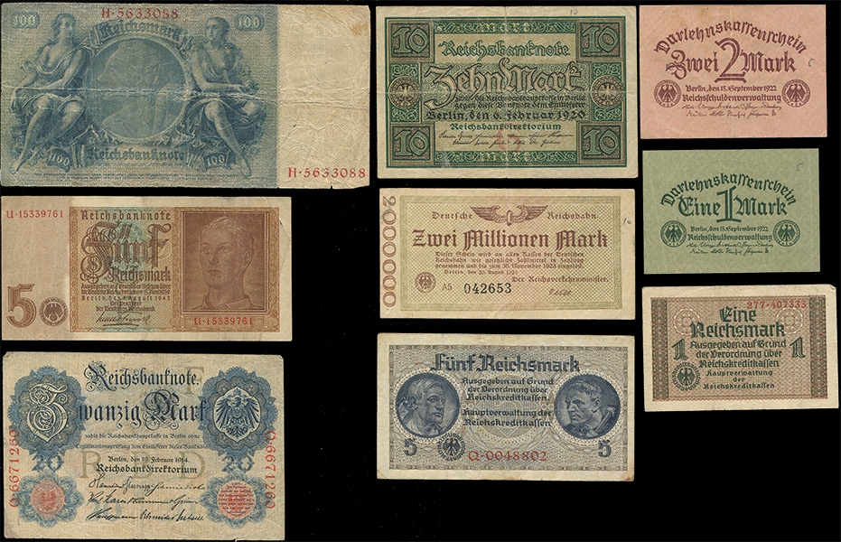 Набор из 19-ти бон 1908-1942 (Германия)