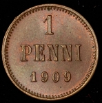 1 пенни 1909 (Финляндия)