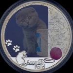 2 доллара 2012 "Наши Друзья - Шотландская вислоухая кошка" (Ниуэ)