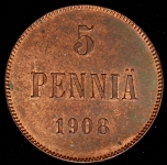 5 пенни 1908 (Финляндия)