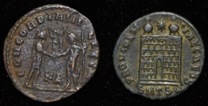 Набор из 2-х медных античных монет
