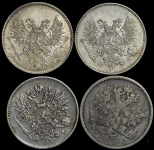 Набор из 4-х монет 25 пенни (Финляндия)