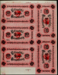 Лист из 5-ти 10 рублей 1915 (Либава  Латвия) (в слабе)
