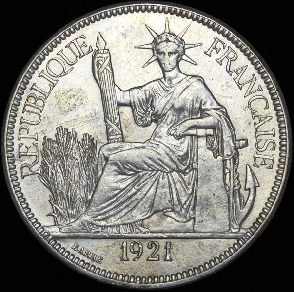 1 пиастр 1921 (Французский Индо-Китай)