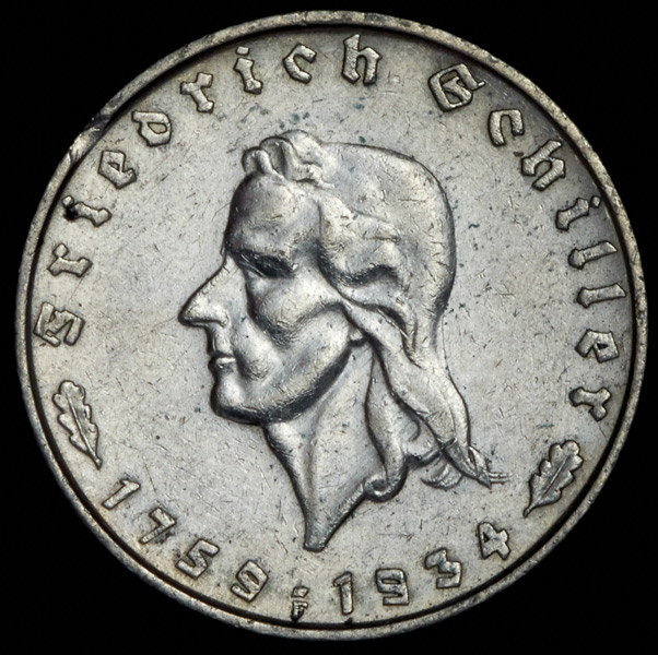 2 марки 1934 "175 лет со дня рождения Фридриха Шиллера" (Германия)