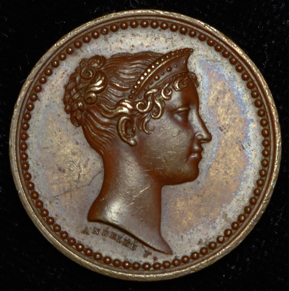 Медаль "Посещение Императрицей Марией-Луизой монетного двора" (Франция)