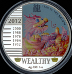 240 франков 2012 "Год дракона: Богатство (Wealthy)" (Конго)