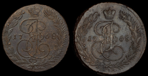 Набор из 2-х медных монет 5 копеек 1768