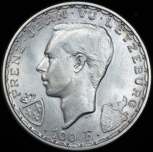 100 франков 1946 "600 лет со дня смерти Иоганна Люксембургского" (Люксембург)