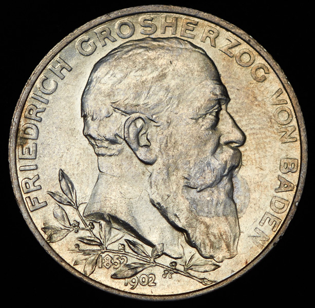 2 марки 1902 "50 лет правлению Фридриха I" (Баден)