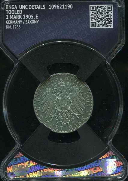 2 марки 1905 (Саксония) (в слабе)