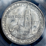 1/2 доллара 1935 "Тихоокеанская международная выставка в Сан-Диего" (США) (в слабе)