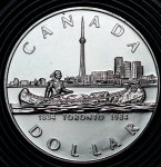 1 доллар 1984 "150-летие Торонто" (Канада)