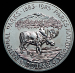 1 доллар 1985 "100 лет Национальным паркам" (Канада)