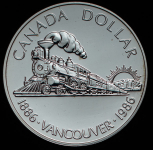 1 доллар 1986 "100 лет городу Ванкувер" (Канада)