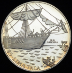 5 долларов 1993 "HMS Pandora" (Токелау)