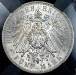 5 марок 1914 (Саксония) (в слабе)
