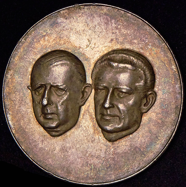 Медаль "Посещение Шарлем де Голем Мексики" 1964 (Мексика)