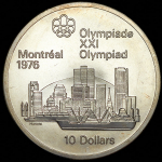 10 долларов 1973 "XXI летние Олимпийские Игры  Монреаль 1976" (Канада)