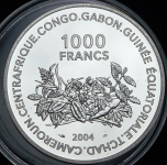 1000 франков 2004 "Чемпионат мира по футболу 2006 года в Германии" (Камерун)