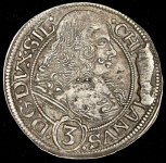 3 крейцера 1669 (Силезия  Леопольд)