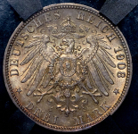3 марки 1908 (Любек) (в слабе)