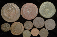 Набор из 25-ти медных монет