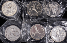 Набор из 6-ти монет "Олимпийские игры 1992 года в Барселоне" (в запайках)
