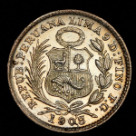 1/2 динэро 1908 (Перу)