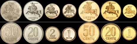 Набор ПРОБНЫХ монет 1990 (Литва)