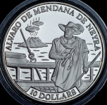 10 долларов 1991 "450 лет со дня рождения Альваро Менданья де Нейра" (Соломоновы острова)