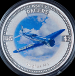 2 доллара 2006 "Воздушные гонки 1930-х - Hughes H-1 Racer" (Острова Кука)