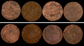Набор из 12-ти медных монет 5 копеек