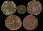 Набор из 5-ти медных монет 