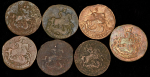 Набор из 7-ми медных монет 2 копейки