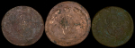 Набор из 3-х медных монет 5 копеек Екатерина II