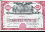 Акция 100 долларов 1956 "Pan American World Airways"