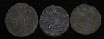 Набор из 3-х медных монет Полушка "Сибирские" КМ