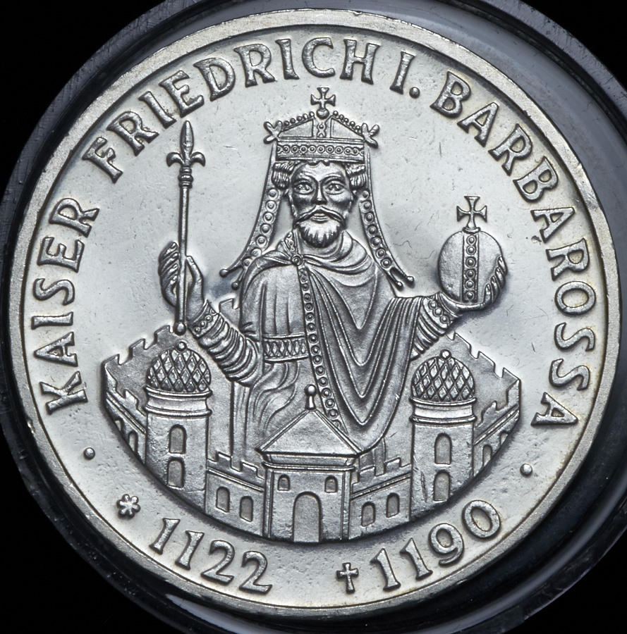 10 марок 1990 "800 лет со дня смерти Фридриха I Барбаросса" (Германия)