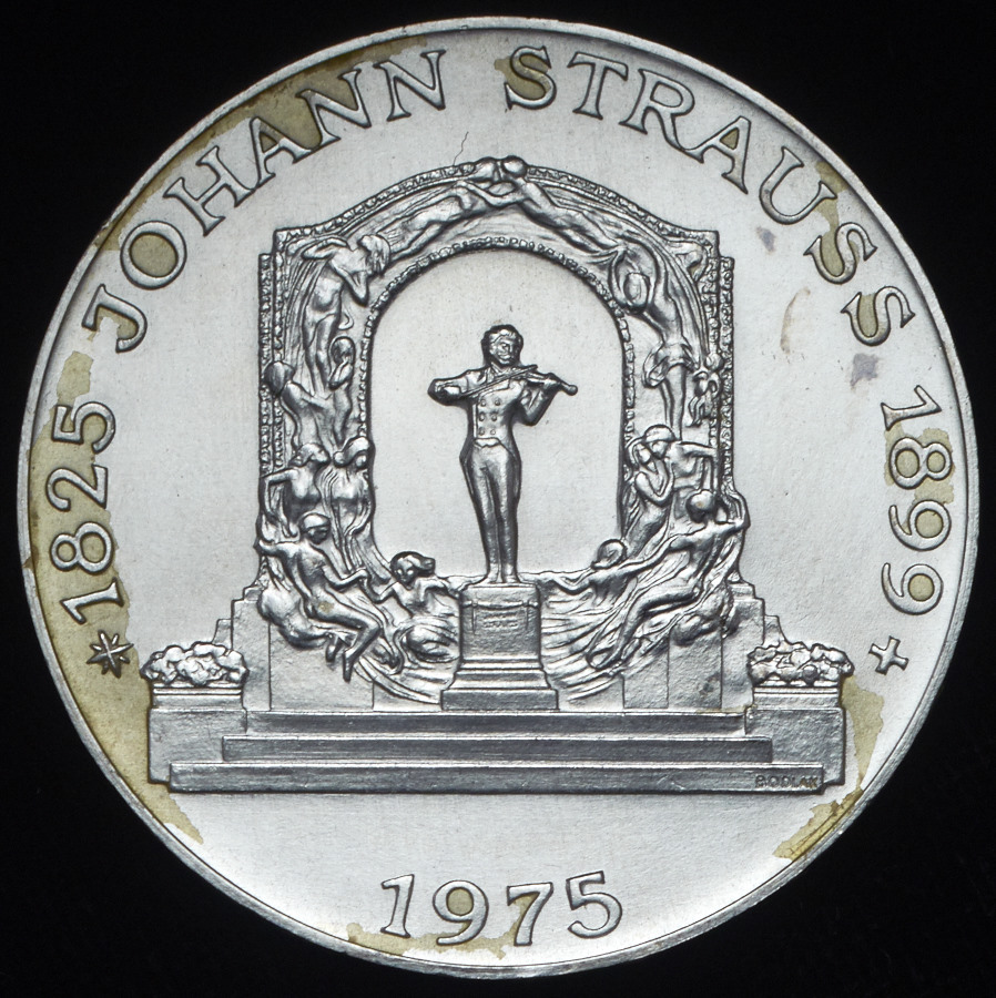 100 шиллингов 1975 "150 лет со дня рождения Иоганна Штрауса" (Австрия)