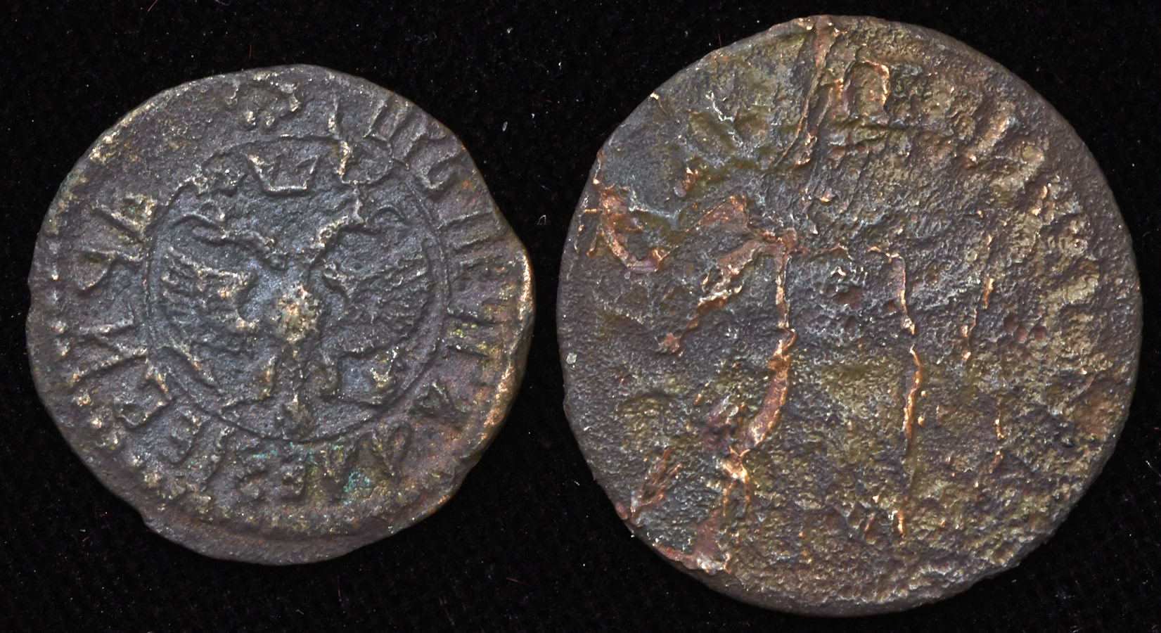 Набор из 2-х медных монет (Петр I)