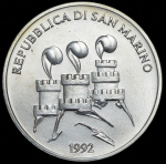 1000 лир 1992 "XXV летние Олимпийские игры в Барселоне в 1992 г " (Сан-Марино)