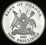1000 шиллингов 2001 "Дюрер" (Уганда)