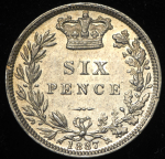 6 пенсов1887 (Великобритания)