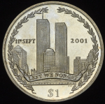 1 доллар 2002 "9/11 - Всемирный торговый центр" (Британские Виргинские острова)