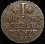 1 пфенинг 1817 (Германия  Брауншвейг)