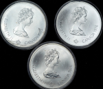 Набор из 3-х монет 5 долларов "XXI Олимпиада в Монреале" (Канада)