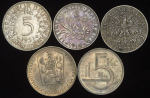 Набор из 5-ти сер  монет (cтраны Европы)