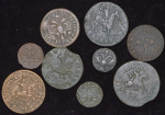 Набор из 9-ти медных монет Петр I