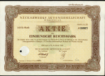 Акция 100 марок 1928 "Neckarwerke in Esslingen" (Германия)